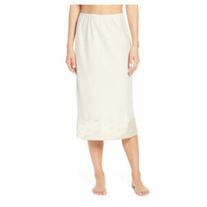 Halogen Women's Satin Under Slip Skirt Beige Beach Size S